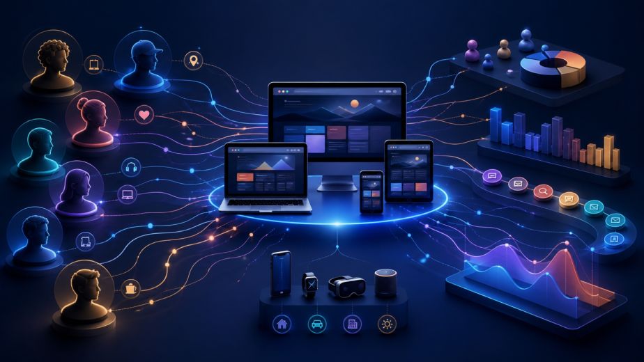 Website target audience personas connected to customer needs devices journeys analytics and responsive digital experiences