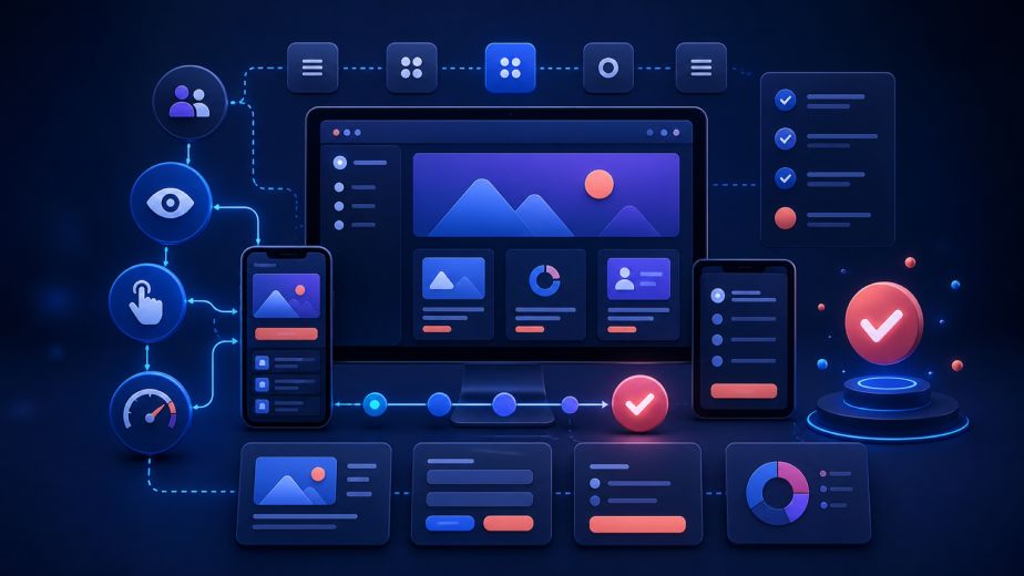 Website usability system connecting clear navigation hierarchy accessible controls mobile touch targets forms feedback and task completion