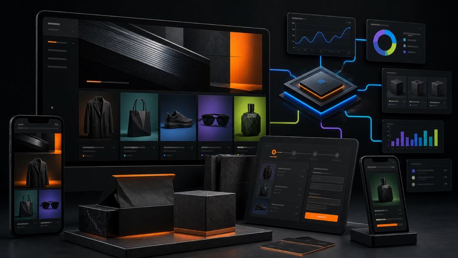 Luxury ecommerce website design for fashion brands with responsive checkout Shopify Magento analytics and AI in NYC