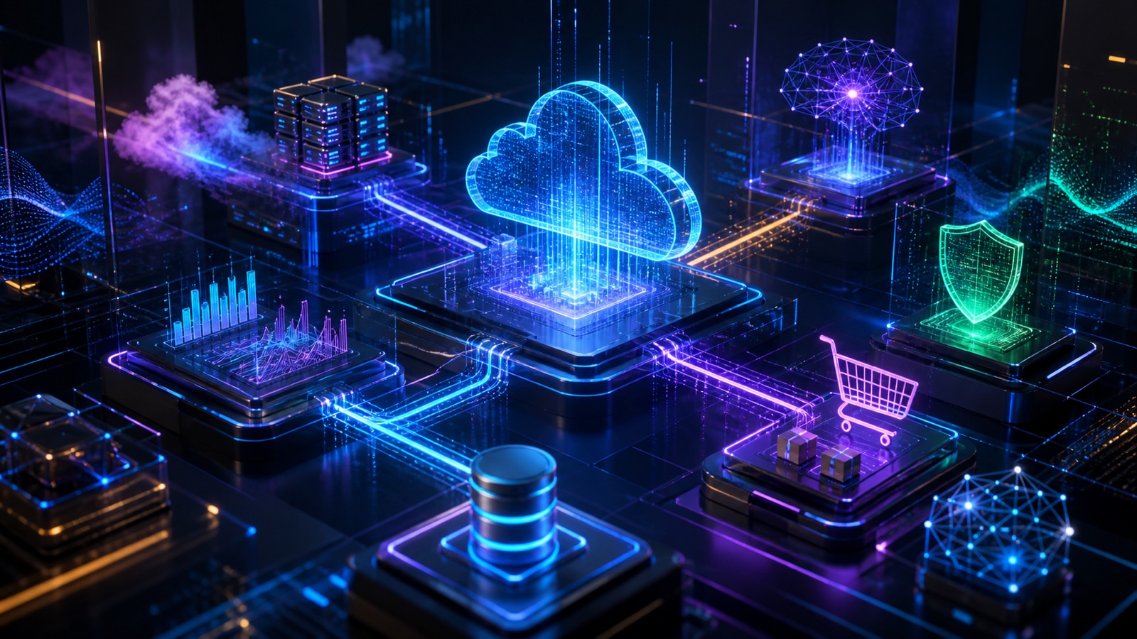 Connected cloud AI ecommerce security and analytics supporting digital transformation in NYC