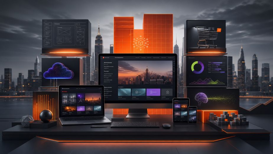 New York web design firm studio with responsive development ecommerce SEO cloud AI automation and branding services